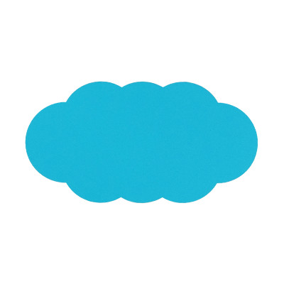 【在庫品】形いろいろポップ－雲型（ターコイズ）×20枚セット
